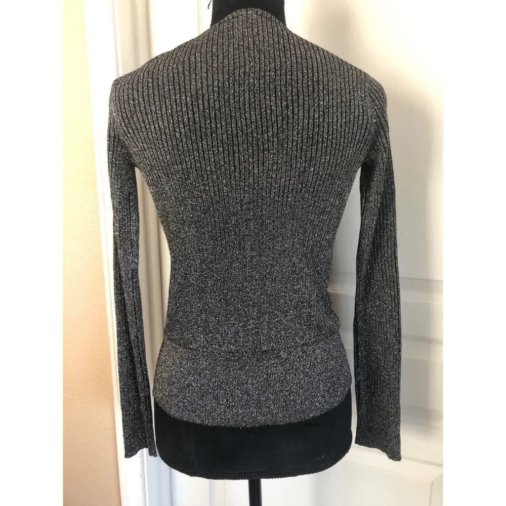 Divided Silver Shimmer Ribbed Zip Up Top - Picture 2 of 4